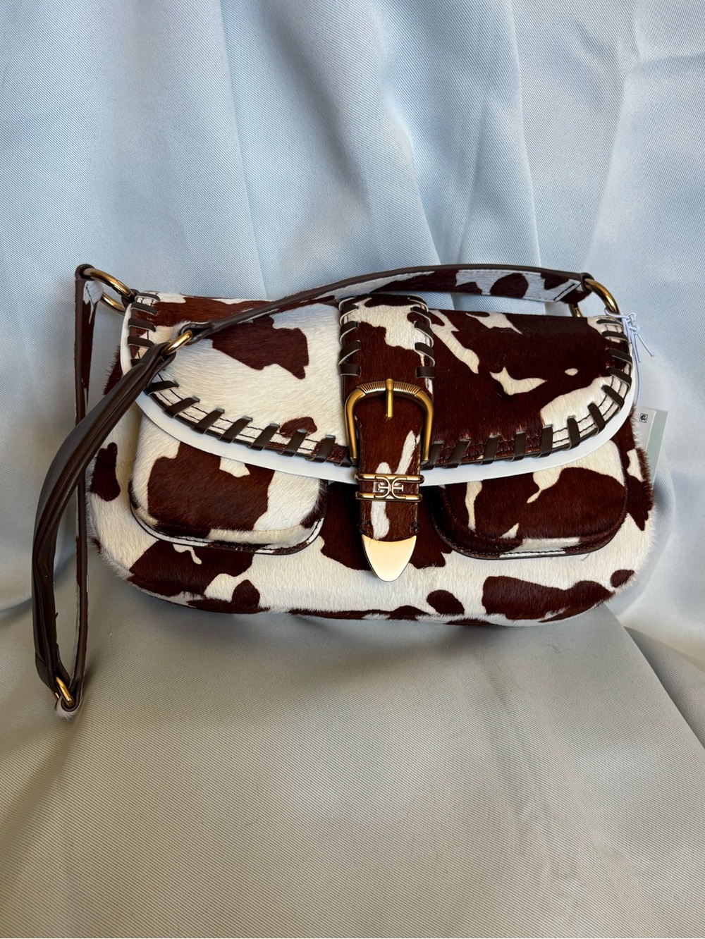 Brown and White Cowhide Shoulder Bag by Sam Edelman NWTs